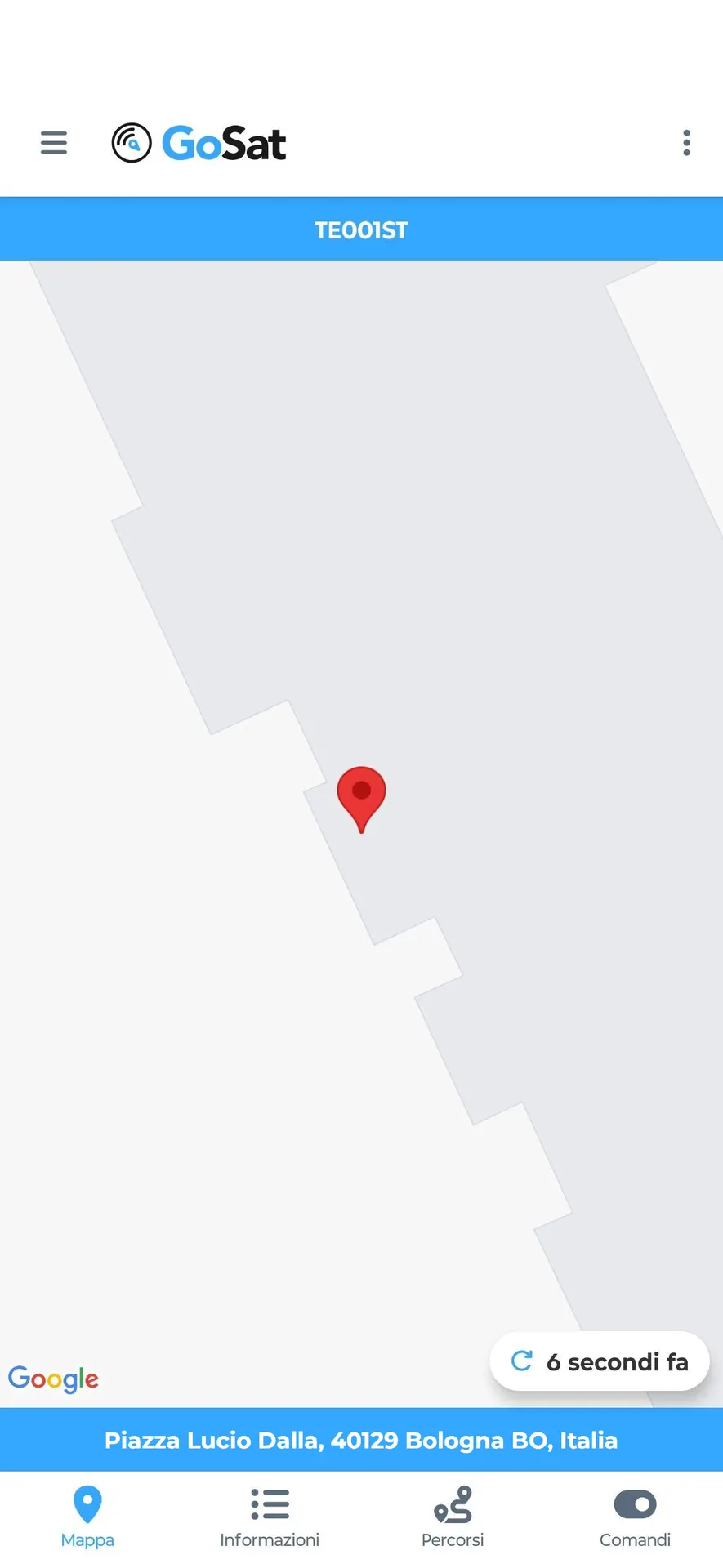 App GoSat — Localizzazione in tempo reale
