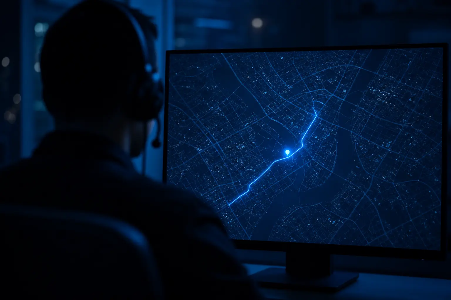 Un operatore della Centrale GoSat segue su mappa il veicolo, ora connesso